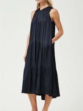 Grade and Gather Sleeveless Black Tiered Dress. NWT!